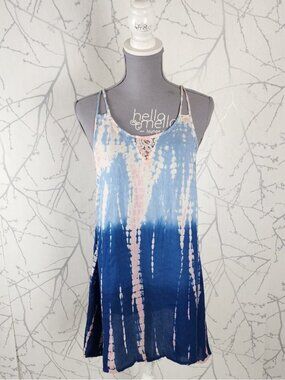 Raviya Tie Dye Lace Panel Strappy Mini Dress